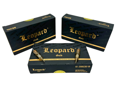 Leopard Gold Cartridges - 0.35MM RS - Round Shaders #12 Long Taper