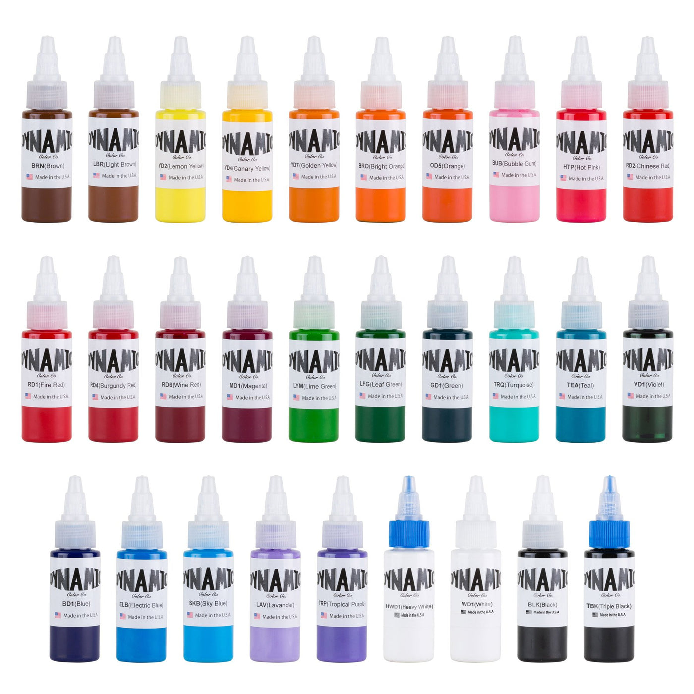 Dynamic Master Collection Tattoo Ink Color Set - 1 oz. Bottles